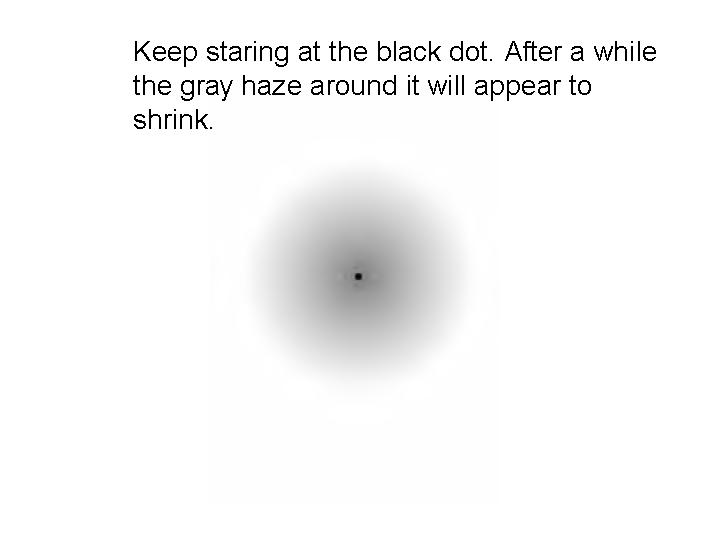Keep staring at the black dot in the middle after a while the black shadow will appear to disappear
